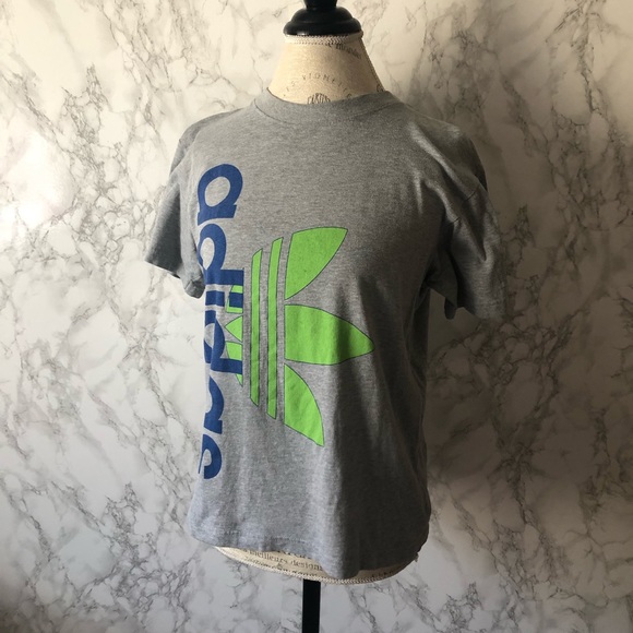 ๐4/20 Adidas Gray Logo Tee T-Shirt - Size Small - Picture 3 of 6